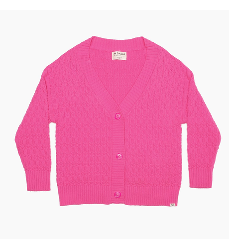 The Girl Club Bubblegum Pink Lace Knit Cardigan