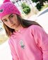 The Girl Club Bubblegum Pink Lace Knit Pom Pom Beanie