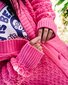 The Girl Club Bubblegum Pink Lace Knit Cardigan