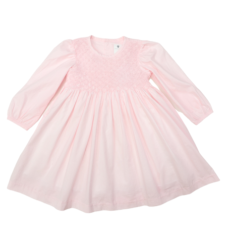 Korango Tone on Tone Smocked Dress - Light Pink - CLOTHING-GIRL-Girls ...