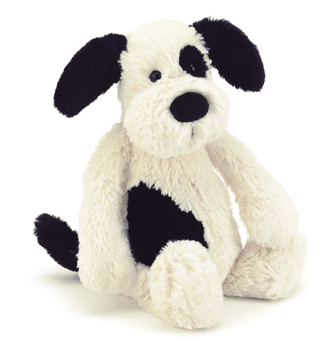 Jellycat Bashful Black & Cream Puppy - Medium