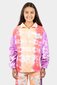 Santa Cruz Unicorn Stack Strip 1/4 Zip Sweater - Pale Pink Tye Die