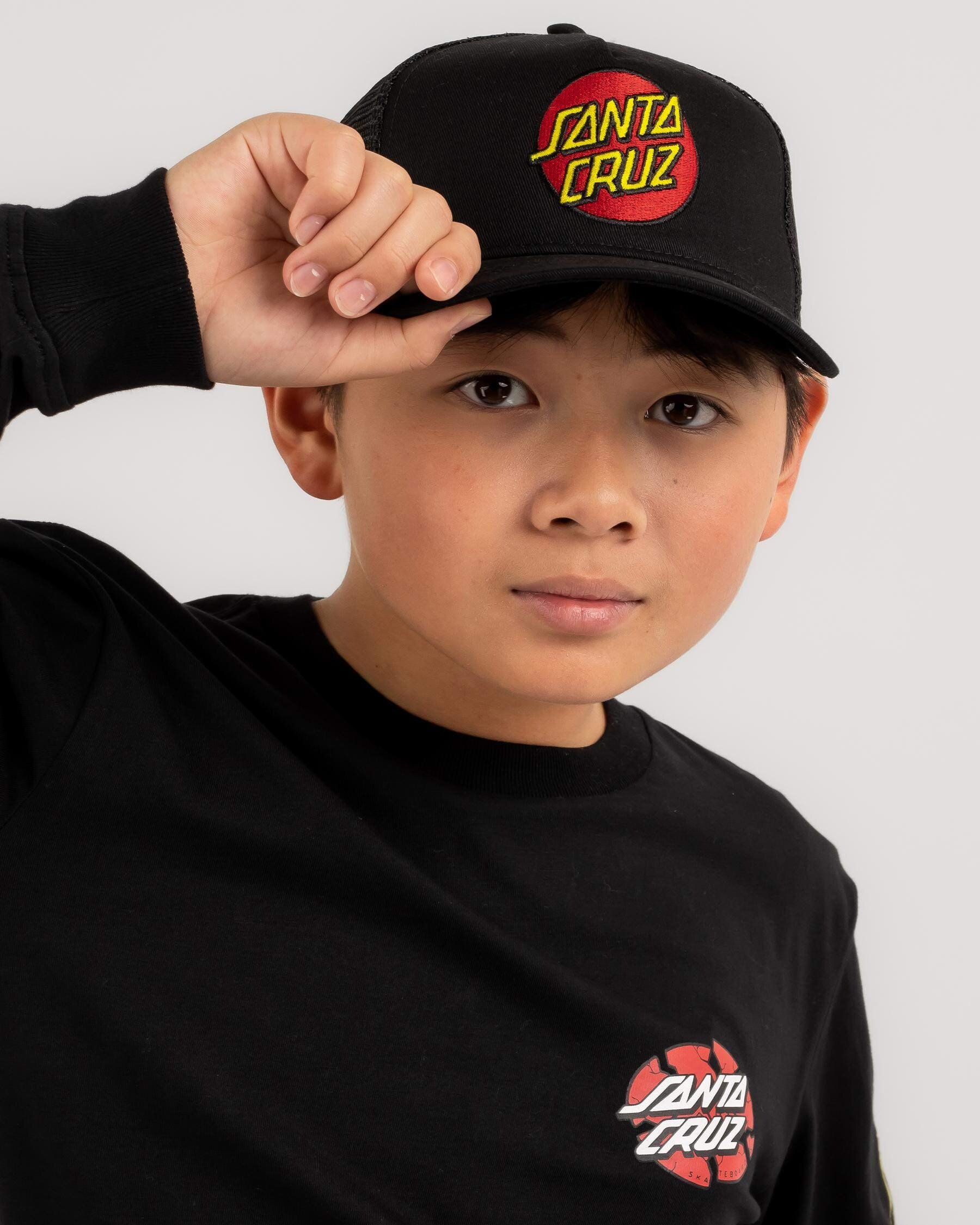 Santa Cruz Classic Dot Cap Black CLOTHING HATS Caps Kids