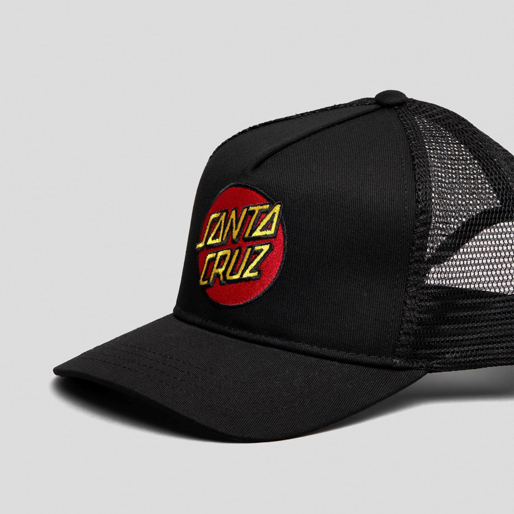 Santa Cruz Classic Dot Cap Black CLOTHING HATS Caps Kids