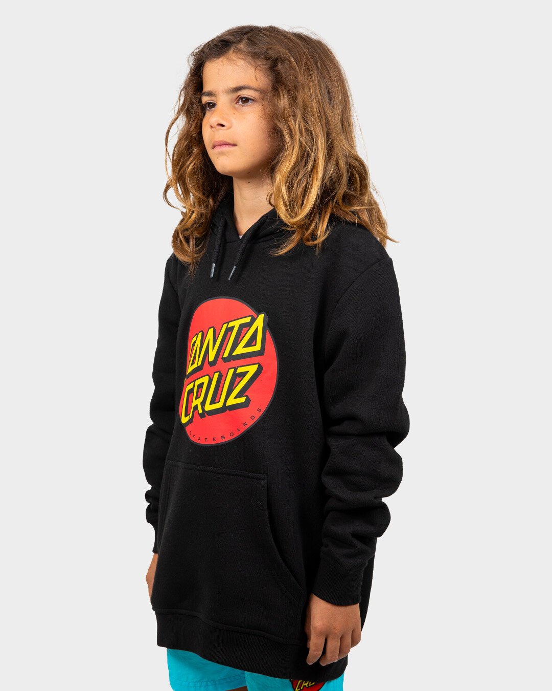 Santa Cruz Classic Dot Front Hoody Black CLOTHING BOY Boys