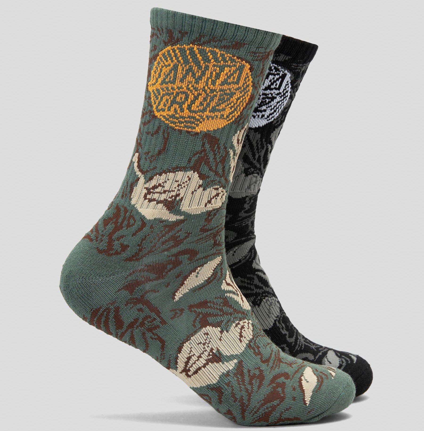 Santa Cruz Retreat Dot Crew Socks 2pk Mens 7 11 Camo