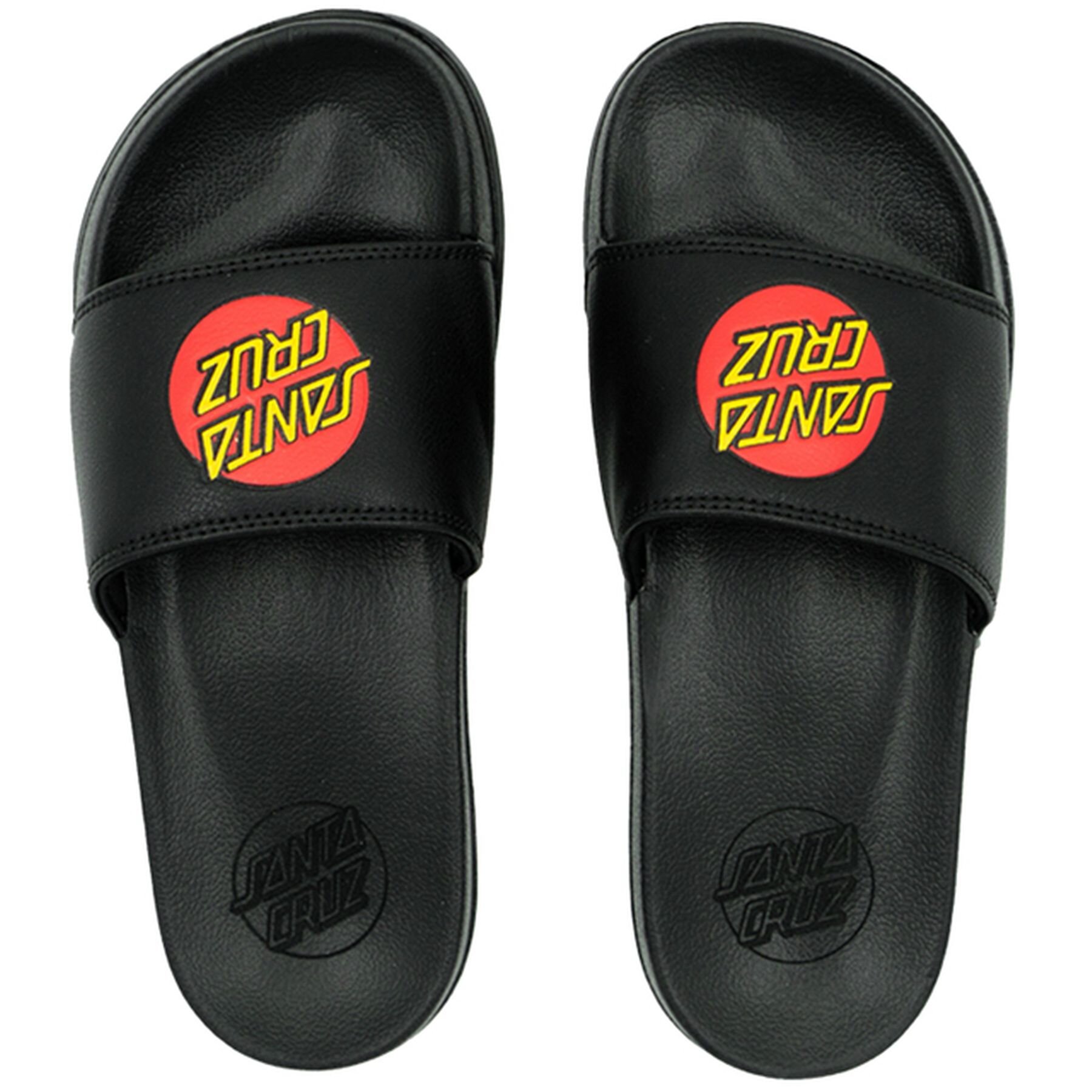 Santa Cruz Classic Dot Slides Black FOOTWEAR Sandals Jandals