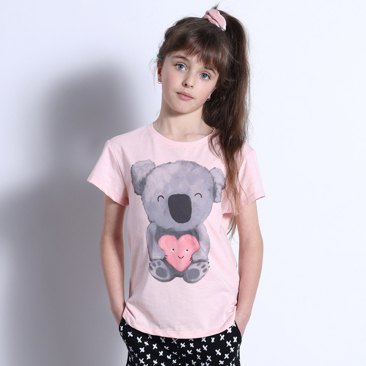 Minti Koala Love Tee Pink Marle CLOTHING GIRL Girls S S Tees Singlets Tanks Kids Clothing NZ Shop Online Kid Republic S23 24 MINTI D1 SUM23