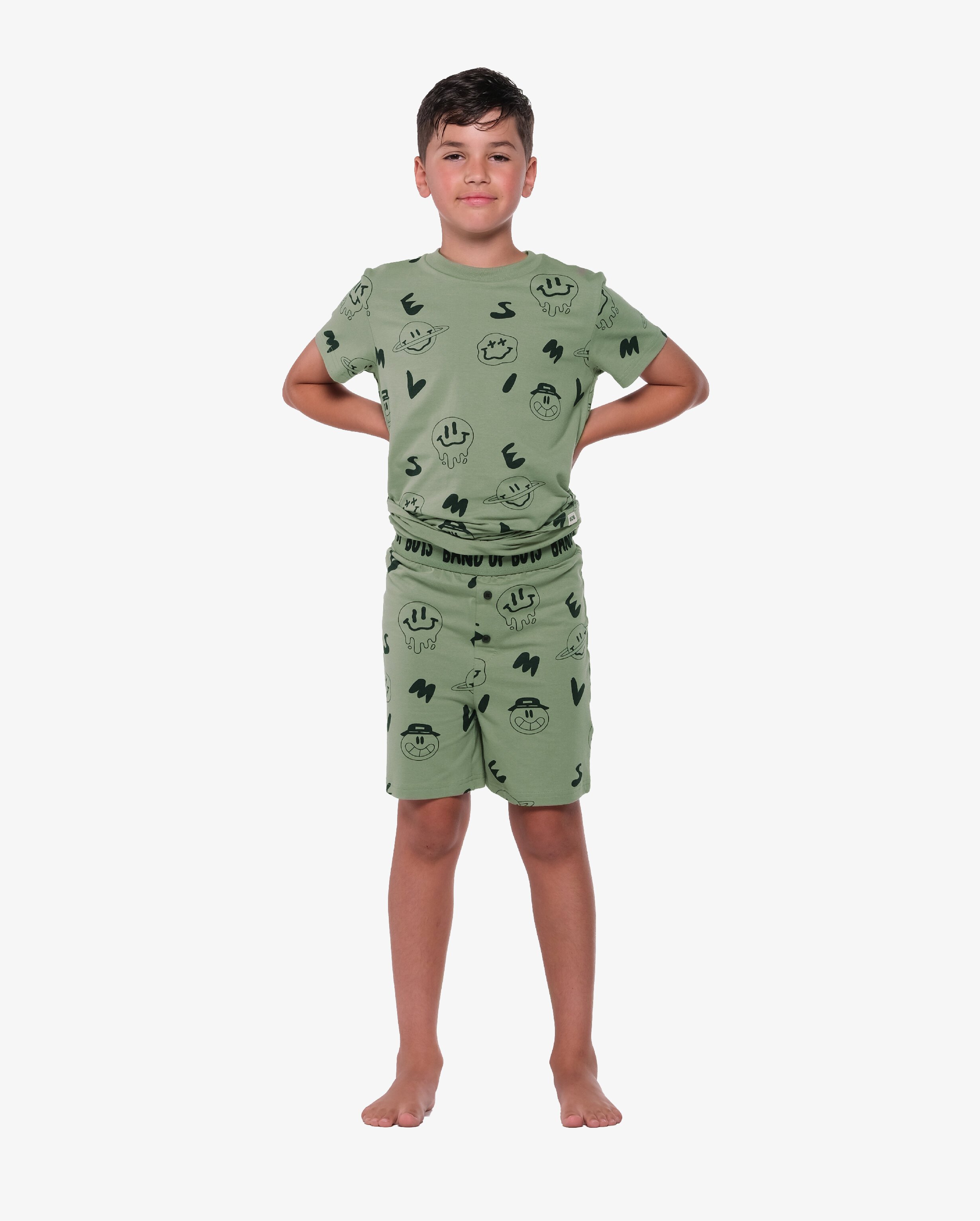 Band Of Boys Smile Guys Summer PJs Pistachio CLOTHING BOY Boys