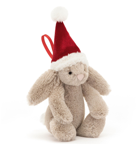 Jellycat Bashful Beige Christmas Bunny Decoration