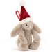 Jellycat Bashful Beige Christmas Bunny Decoration