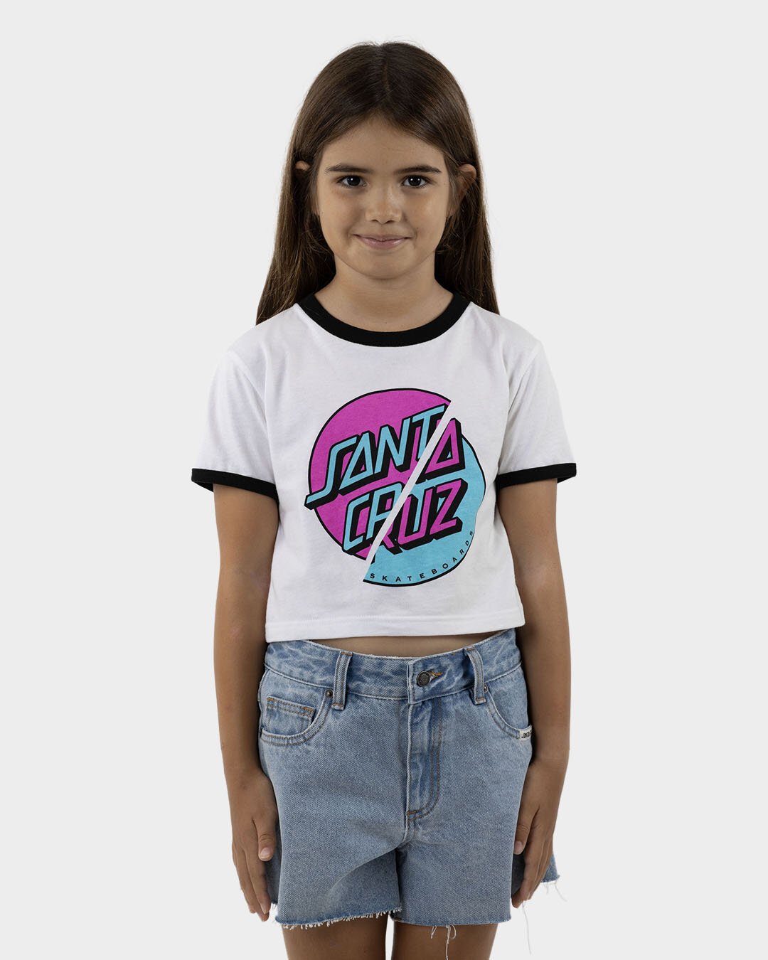 Santa Cruz Double Dot Front Baby Tee White CLOTHING GIRL Girls