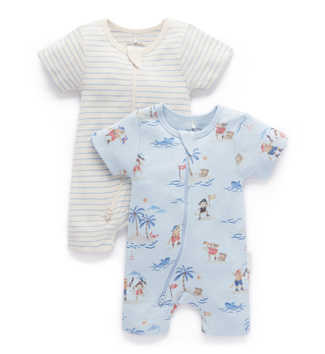 Purebaby 2Pk S/S Growsuit - Discovery