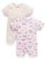 Purebaby 2Pk S/S Growsuit - Small Butterfly