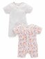 Purebaby 2Pk S/S Growsuit - Violet African Daisy