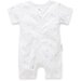 Purebaby S/S Short Leg Zip Growsuit - Pale Grey Leaf