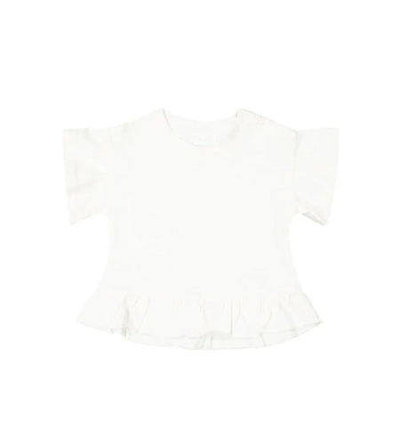 Jamie Kay Pima Cotton Courtney Ruffle Top - Egret