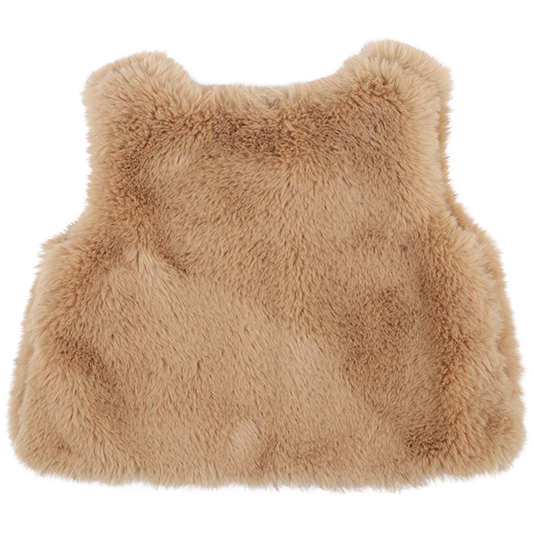 Bebe Faye Faux Fur Baby Vest Natural CLOTHING BABY Baby Jackets Zip ups Kids Clothing NZ Shop Online Kid Republic W23 Bebe