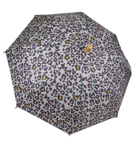 Korango Leopard Print Umbrella - Nimbus Cloud