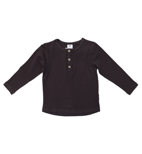 Korango Classic L/S Henley Tee - Charcoal