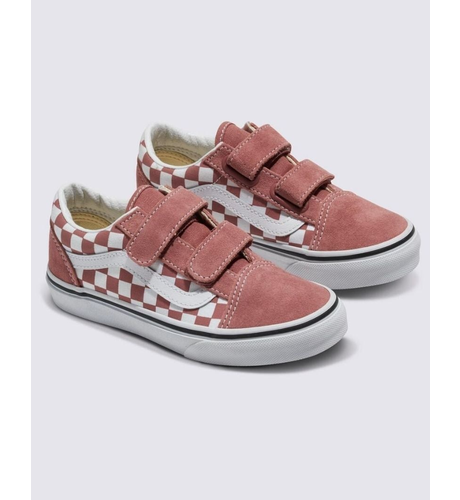 Vans Kids Old Skool Velcro Color Theory - Checkerboard Withered Rose