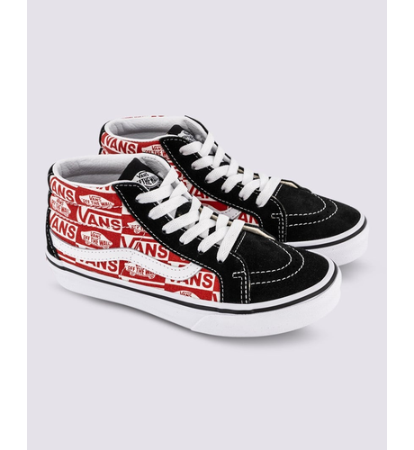 Vans Kids Sk8-Mid Logo - Black/Racing Red