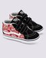 Vans Toddler Sk8-Mid Velcro Logo - Black/Racing Red