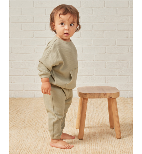 Quincy Mae Waffle Slouch Set - Sage