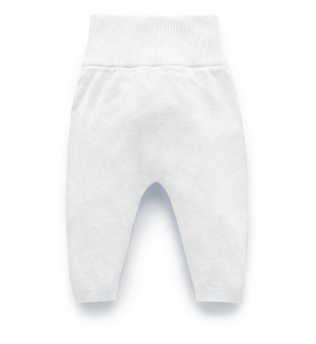 Purebaby Essentials Newborn Knitted Legging - White