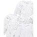 Purebaby 4 Pk L/S Zip Growsuit - Pale Grey Melange