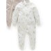 Purebaby 2 Pk L/S Zip Growsuit - Vanilla Wattle Bee