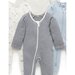 Purebaby 4 Pk L/S Zip Growsuit - Vanilla Nautical