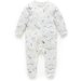 Purebaby L/S Zip Growsuit - Vanilla Nautical