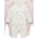 Purebaby 4 Pk L/S Zip Growsuit - Vanilla Blossom