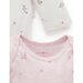 Purebaby Easy Neck L/S Bodysuit 2 Pk - Pale Pink Blossom Pack