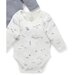 Purebaby Easy Neck L/S Bodysuit 2 Pk - Vanilla Nautical