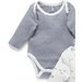 Purebaby Easy Neck L/S Bodysuit 2 Pk - Vanilla Nautical