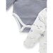 Purebaby Easy Neck L/S Bodysuit 2 Pk - Vanilla Nautical