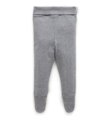 Purebaby Essentials Pointelle Legging - Smoke Melange