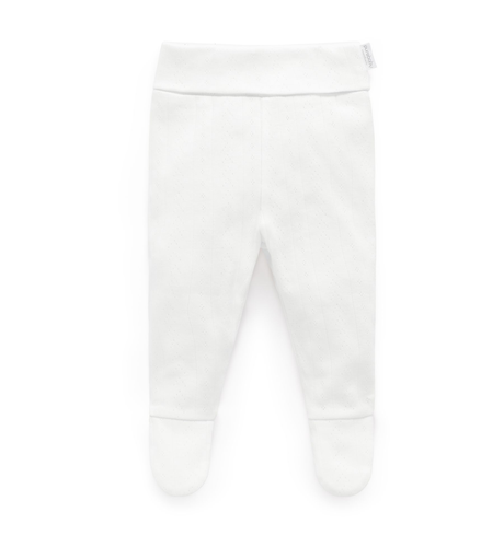 Purebaby Essentials Pointelle Legging - White