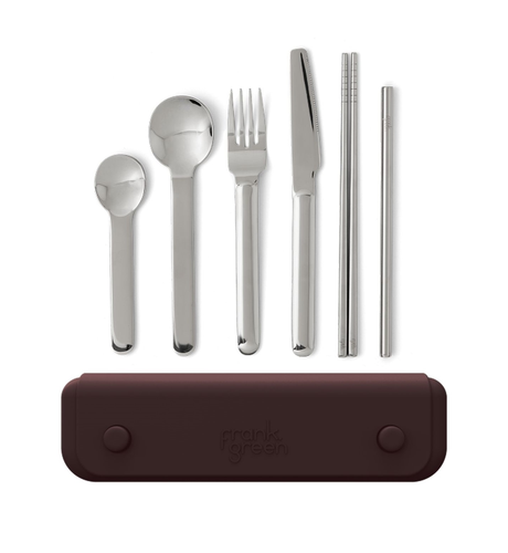 Frank Green 6pc Cutlery Set with Pouch - Chocolate