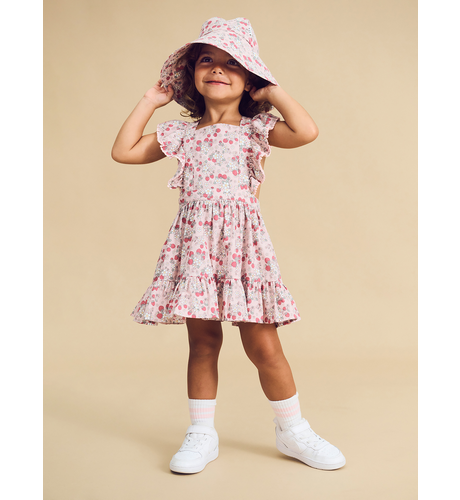 Huxbaby Vintage Strawberry Ruffle Dress