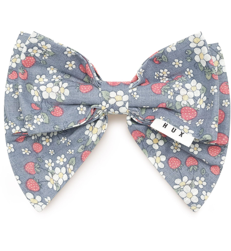 Huxbaby Vintage Strawberry Hair Bow - Dusty Blue