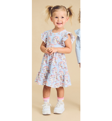 Huxbaby Rainbow Unicorn Tier Dress