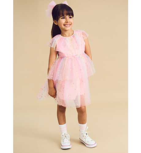 Huxbaby Starry Rainbow Frill Tulle Dress