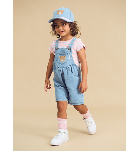 Huxbaby Huxbear Knit Denim Short Overalls