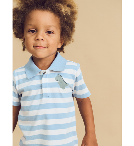 Huxbaby T-Rex Stripe Polo T-Shirt