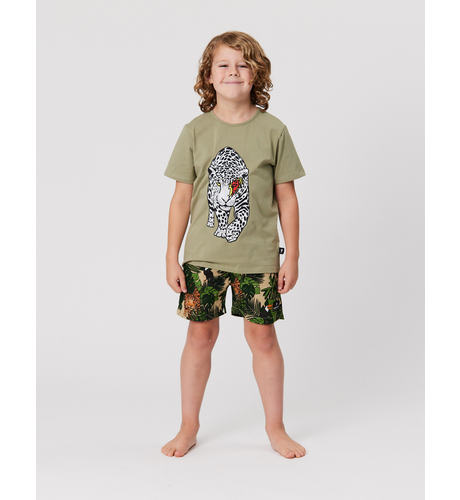 Radicool Dude Bolt Leopard Tee In Khaki