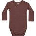 Quincy Mae Ribbed Long Sleeve Bodysuit - Plum