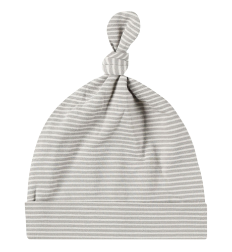 Quincy Mae Knotted Baby Hat - Blue Micro Stripe